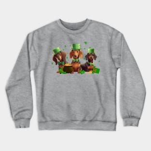 My Dachshund Is My Lucky Charm St Patricks Day Crewneck Sweatshirt